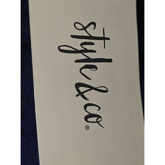 Style & Co Women's Embroidered Flutter-Strap Tank Top Navy Size Large - Picture 2 of 7